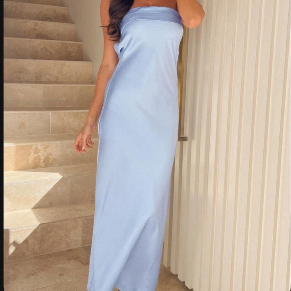 Beginning boutique maxi strapless dress